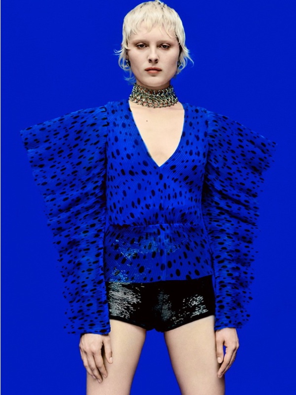 H&M Pleated Organza Blouse